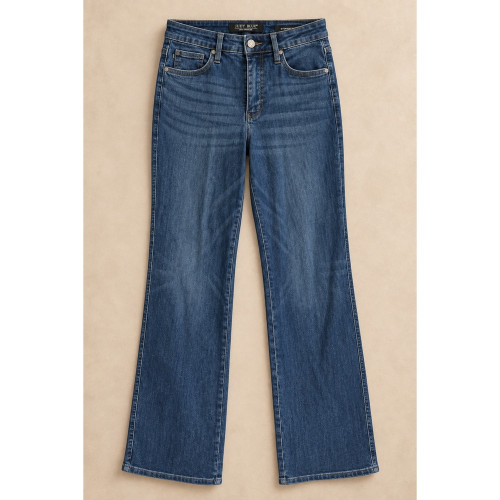 Judy Blue Los Angeles Straight Fit Jeans Dark Wash Stretch Denim 11/30 JB88861